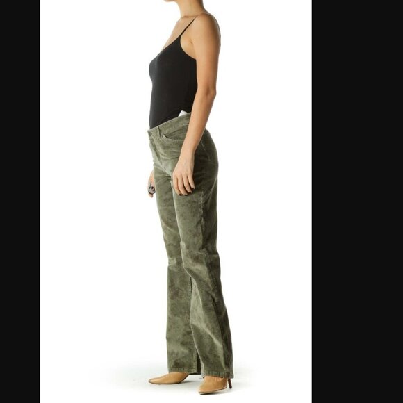 J.Jill Green Corduroy Mid Rise Green Corduroy boot cut Flare leg Pants - Picture 3 of 10